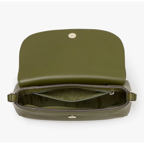 New Kate Spade Monica Mini Flap Crossbody bag Pebble Leather Enchanted Green - Picture 4 of 5